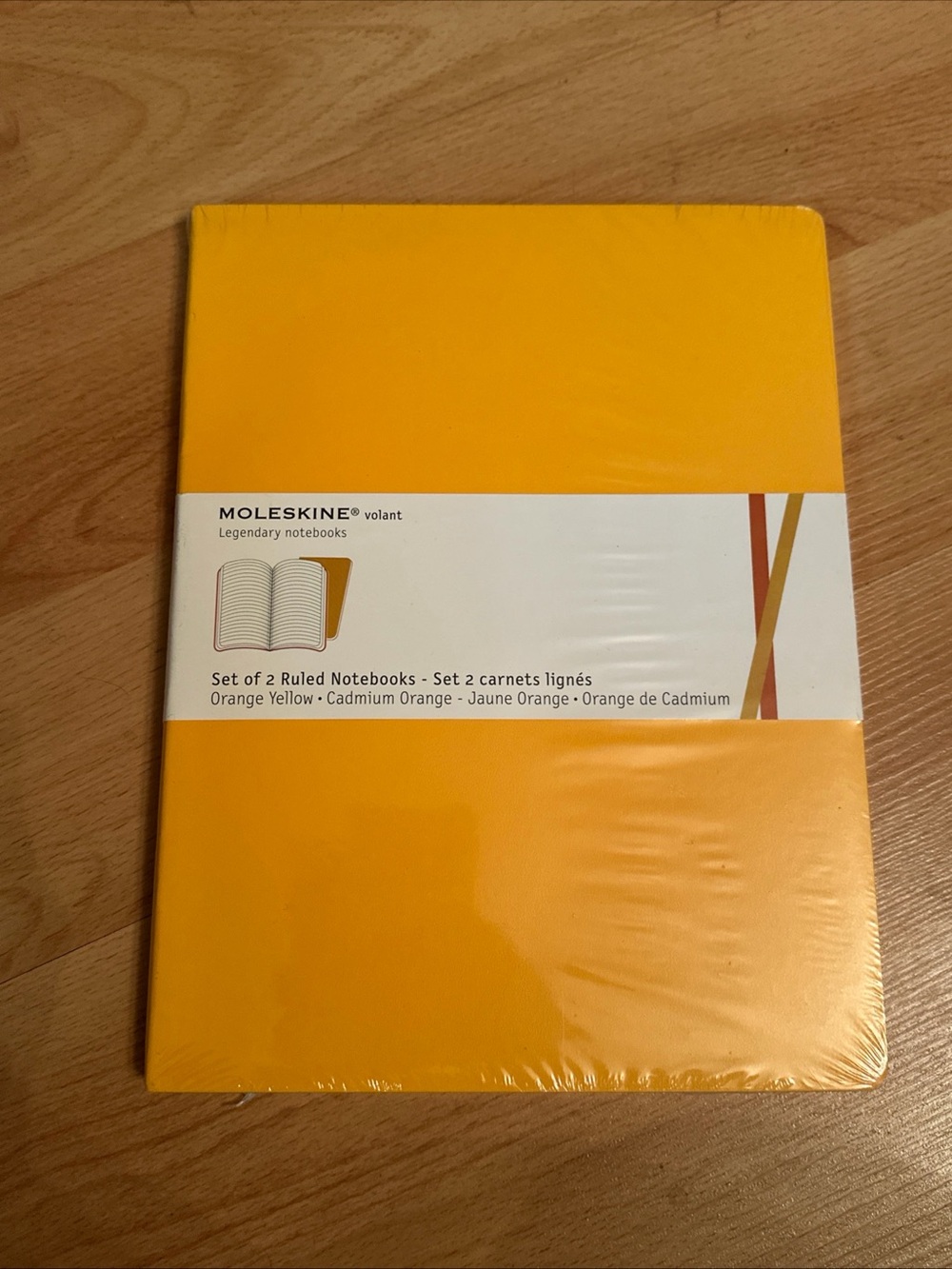 Moleskine Cadmium Orange Ruled Notebook Set of 2
